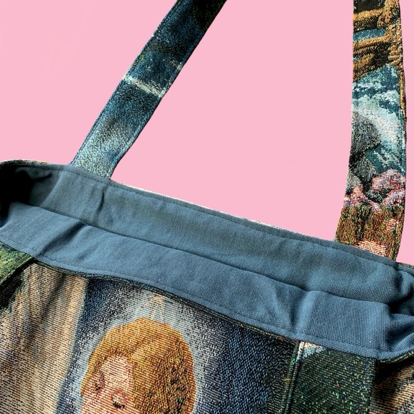 Upcycled Handmade Tapestry Angel Tote Bag! - Picture 5 of 8